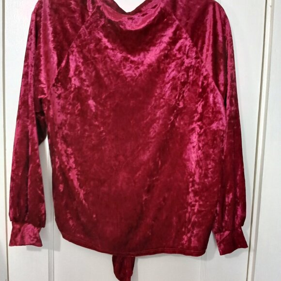 WOMENS COTTON BLEU CRIMSON TOP, VELOUR CRIMSON TOP, BOHO, CROPPED SIZE SMALL - Picture 2 of 6